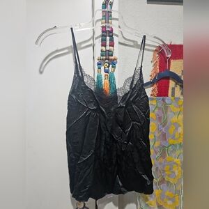 NWT Black Silk & Lace Trim Camisole Bt Cami NYC S